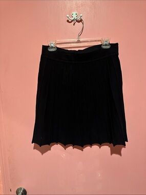 Kenar Black Pleated Skater Skirt